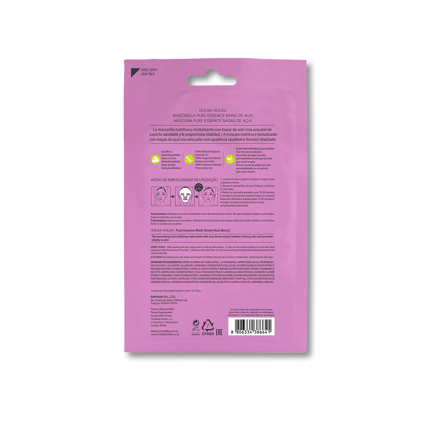 Holika Holika Pure Essence Mask Sheet Acai Berry